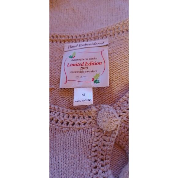 Christopher & Banks Limited Edition 2010 Hand Embroidered Sequin Cardigan Beige - Picture 5 of 7
